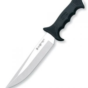 KNIFE NIETO COMBAT 20CM SS FIXED BLADE RUBBER HANDLE IN LEATHER SHEATH