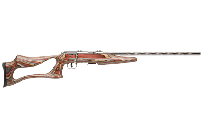 .17HMR SAVAGE 93R17 STAINLESS LAMINATED JACARANDA EVOLUTION 5 SHOT - Image 2
