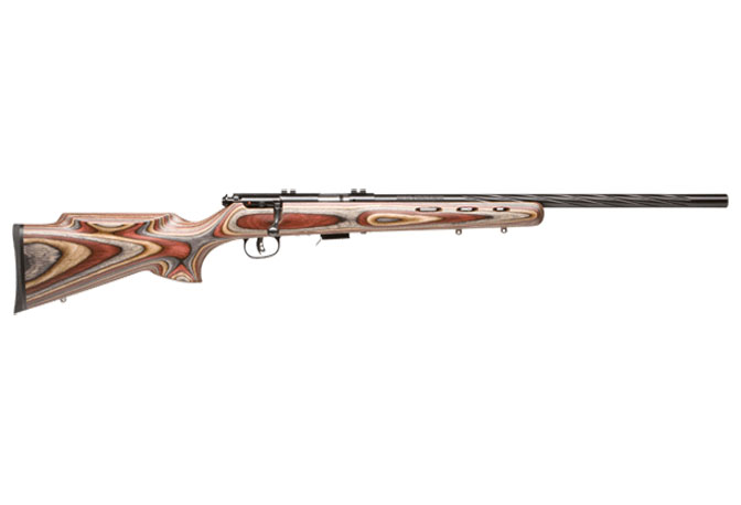 .17HMR SAVAGE 93R17 BLUED LAMINATE VARMINT JACARANDA 5 SHOT